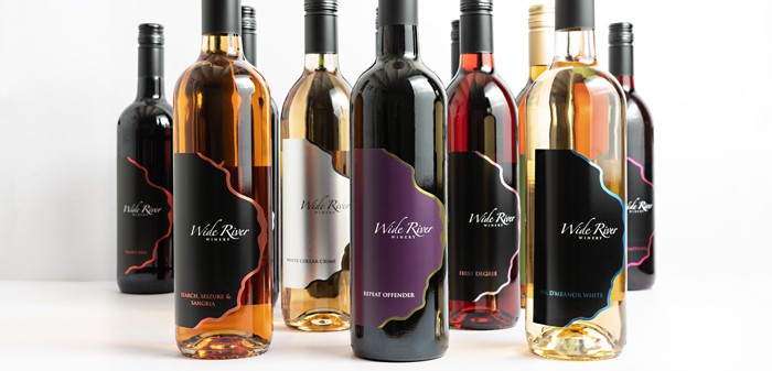 Selection of Wide River Winery's Wines